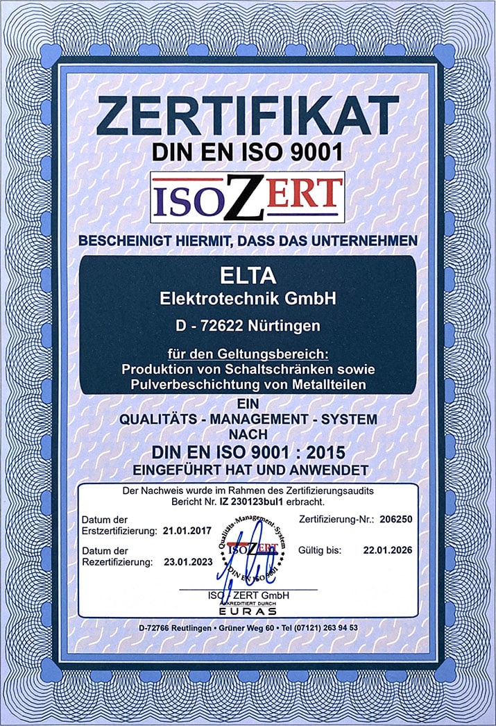 DIN EN ISO 9001 zertifiziert